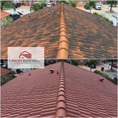 Re-roof Before and After - These are completed re-roof, as you can see our workmanship in incredible. Re-roof Before and After - These are completed re-roof, as you can see our workmanship in incredible.