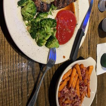 Brick & Forge Taproom - Ribeye, broccoli and sweet potato fried. Delicious. - New American Near Me - Conway, Arkansas Brick & Forge Taproom - Ribeye, broccoli and sweet potato fried. Delicious. - New American Near Me - Conway, Arkansas