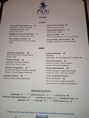 Menu photo 1 Polpo Palm Beach Manalapan, FL