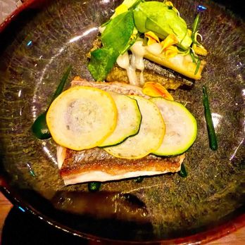 Les Ombres - Pêche du jour, seaweed zucchini and shellfish sauce - French Near Me - Paris, 75