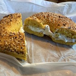 Lindenhurst Bagels and Deli - Egg everything bagel with cream cheese