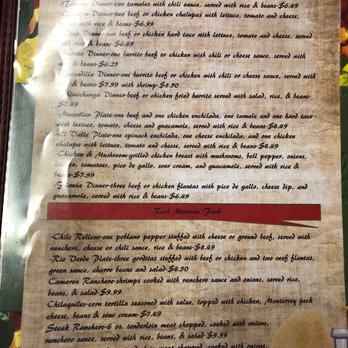 Rio Verde Mexican Restaurant - Dinner menu - Mexican Near Me - Clarksville, Texas Rio Verde Mexican Restaurant - Dinner menu - Mexican Near Me - Clarksville, Texas
