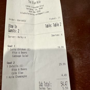 The Blue Hole Restaurant Belizean Caribbean Cuisine - Affordability - Caribbean Near Me - Gardena, California