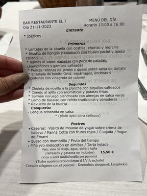 Menu photo 2 El Siete Vitoria-Gasteiz, VI