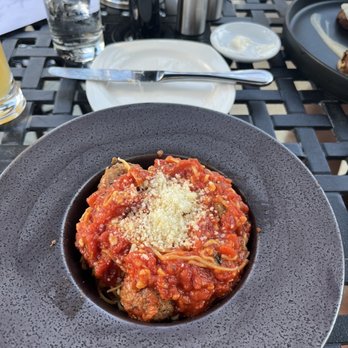 Cafe Navarre - Half Order Spaghetti & Meatballs - Italian Near Me - South Bend, Indiana Cafe Navarre - Half Order Spaghetti & Meatballs - Italian Near Me - South Bend, Indiana