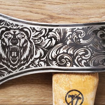Slate Custom Designs - Custom Engraved Axe Head - Engraving Near Me Slate Custom Designs - Custom Engraved Axe Head - Engraving Near Me