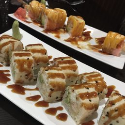 Mango roll in background, and Crystal roll