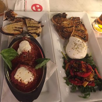 Artisan Wood Fired Kitchen - Best homemade meatballs with marinara and roasted pepper burrata! - Pizza Near Me - Rogers, Arkansas Artisan Wood Fired Kitchen - Best homemade meatballs with marinara and roasted pepper burrata! - Pizza Near Me - Rogers, Arkansas