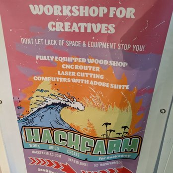Hackfarm - Signage for classes - Makerspaces Near Me - Queens, New York