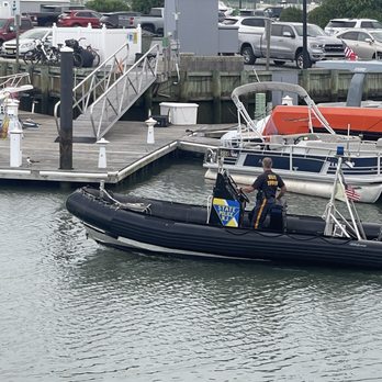 Boathouse Restaurant - New Jersey State Police patrol boat.  Cool to see. - Seafood Near Me - Wildwood, New Jersey
