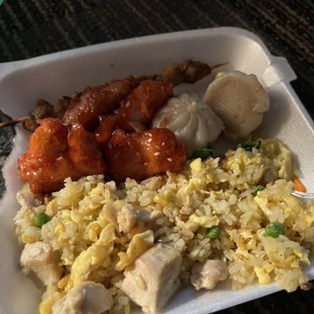Dragon Flame Chinese Grill - Orange Chicken 10 Piece Steamed Pork Dumplings Lamb Skewers Bone Broth Chicken Fried Rice - Noodles Near Me - Tempe, Arizona Dragon Flame Chinese Grill - Orange Chicken 10 Piece Steamed Pork Dumplings Lamb Skewers Bone Broth Chicken Fried Rice - Noodles Near Me - Tempe, Arizona