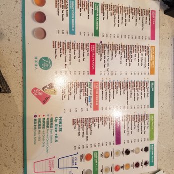 T4 Clayton - Menu on the counter - Bubble Tea Near Me - Concord, California