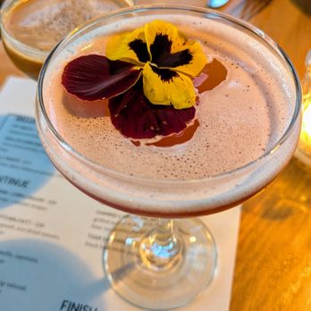 Banshee - Butterfly Knife ($14) cocktail. Alpe Genepy, sloe gin, apple brandy, lemon, angostura. - New American Near Me - Atlanta, Georgia