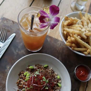 1 Kitchen Hanalei Bay - Princeville Mai Tai, Kaua'i Style Spicy Poke Bowl, Fire Roasted Mushrooms - New American Near Me - Princeville, Hawaii
