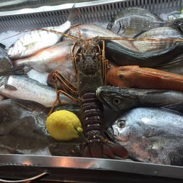 Seafood case. Seafood case.