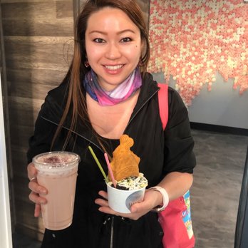 DOJA Tea Lounge - Happily cheesing with goodies in both hands - Desserts Near Me - Tualatin, Oregon