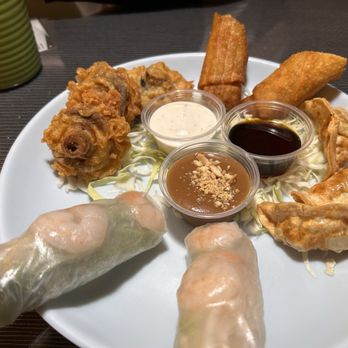 Sam City - Appetizer sampler platter - Asian Fusion Near Me - Albany, Oregon Sam City - Appetizer sampler platter - Asian Fusion Near Me - Albany, Oregon