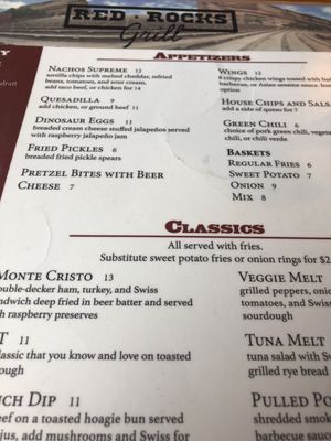 Menu photo 7 Red Rocks Grill Morrison, CO