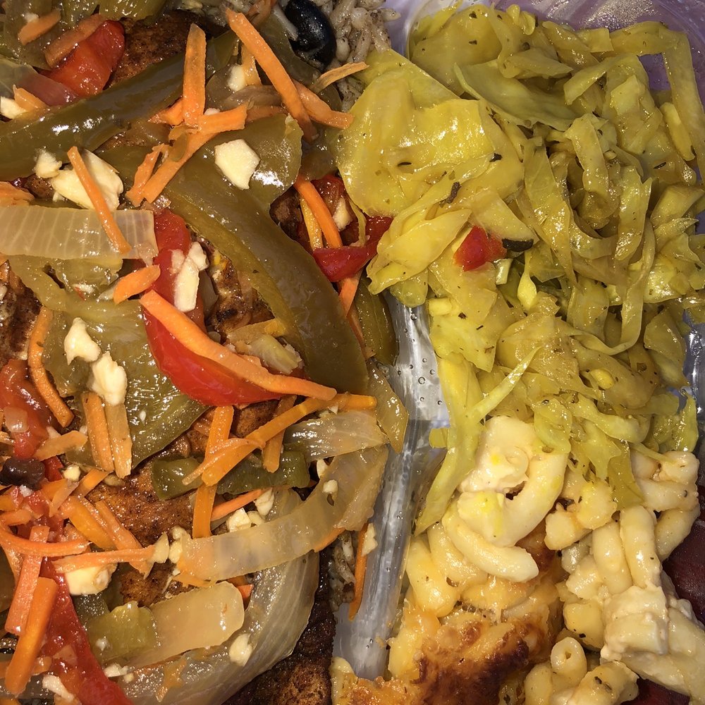 Pan-seared red snapper, curried cabbage, and mac & cheese. Pan-seared red snapper, curried cabbage, and mac & cheese.