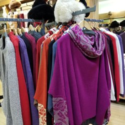 Vibrant sweaters and shawls