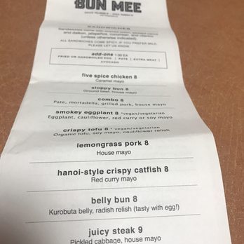 Bun Mee - Menu - Vietnamese Near Me - San Francisco, California