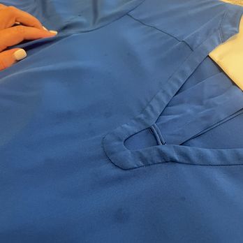 Todd Layne Cleaners - Blue dress: spots and damaged fabric - Sewing & Alterations Near Me - New York, New York