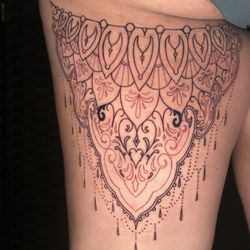 Dixie Station Tattoo - My back of the thigh piece. So far!