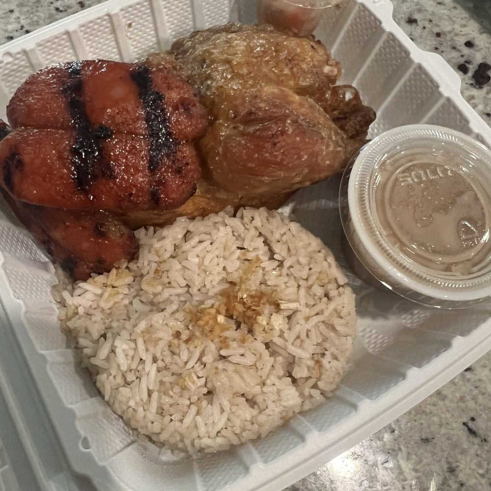 Savory Fried Chicken - Half fried chicken with longanisa and garlic rice platter - Filipino Near Me - Elk Grove, California Savory Fried Chicken - Half fried chicken with longanisa and garlic rice platter - Filipino Near Me - Elk Grove, California