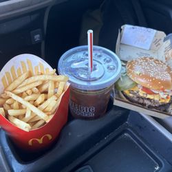 McDonald's - Triple quarter pounder, fries, and sweet iced tea