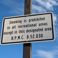 Smoking prohibited except in this designated area