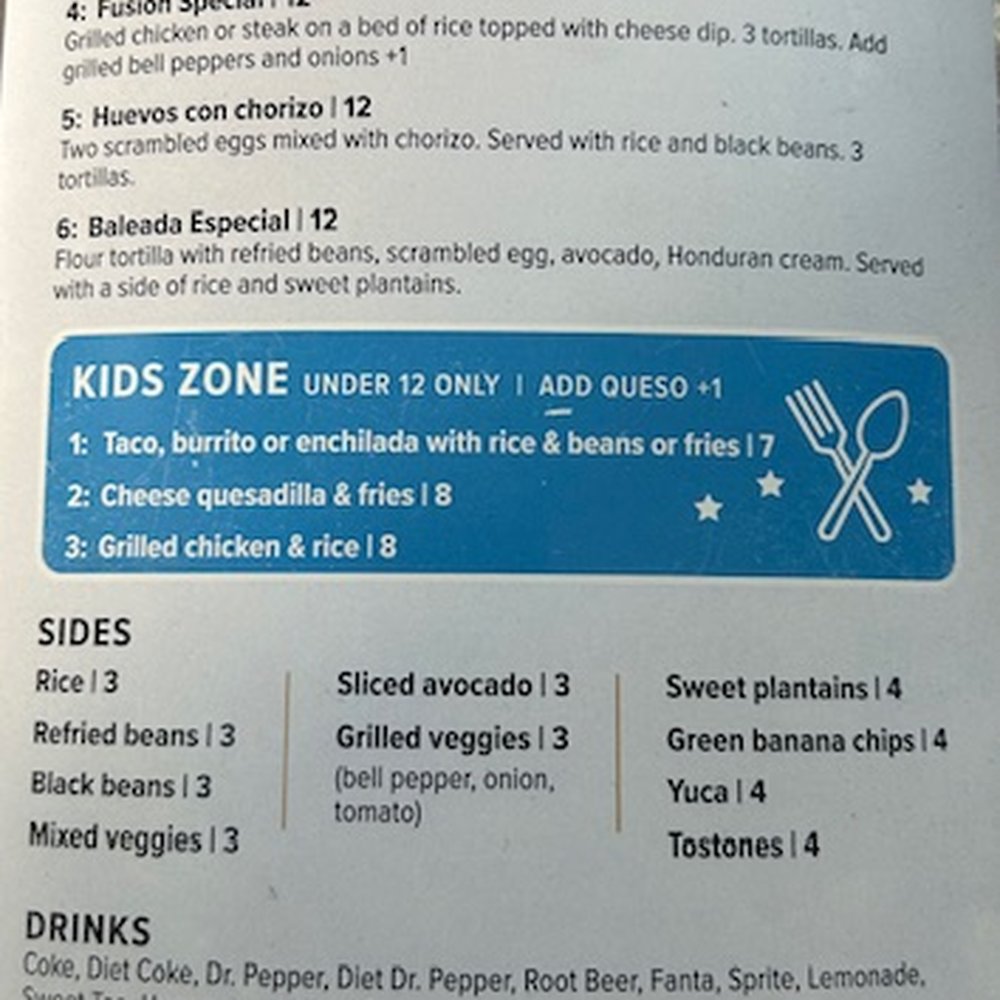 Latin Fusion - Menu 5/25 - Honduran Near Me - Joplin, Missouri