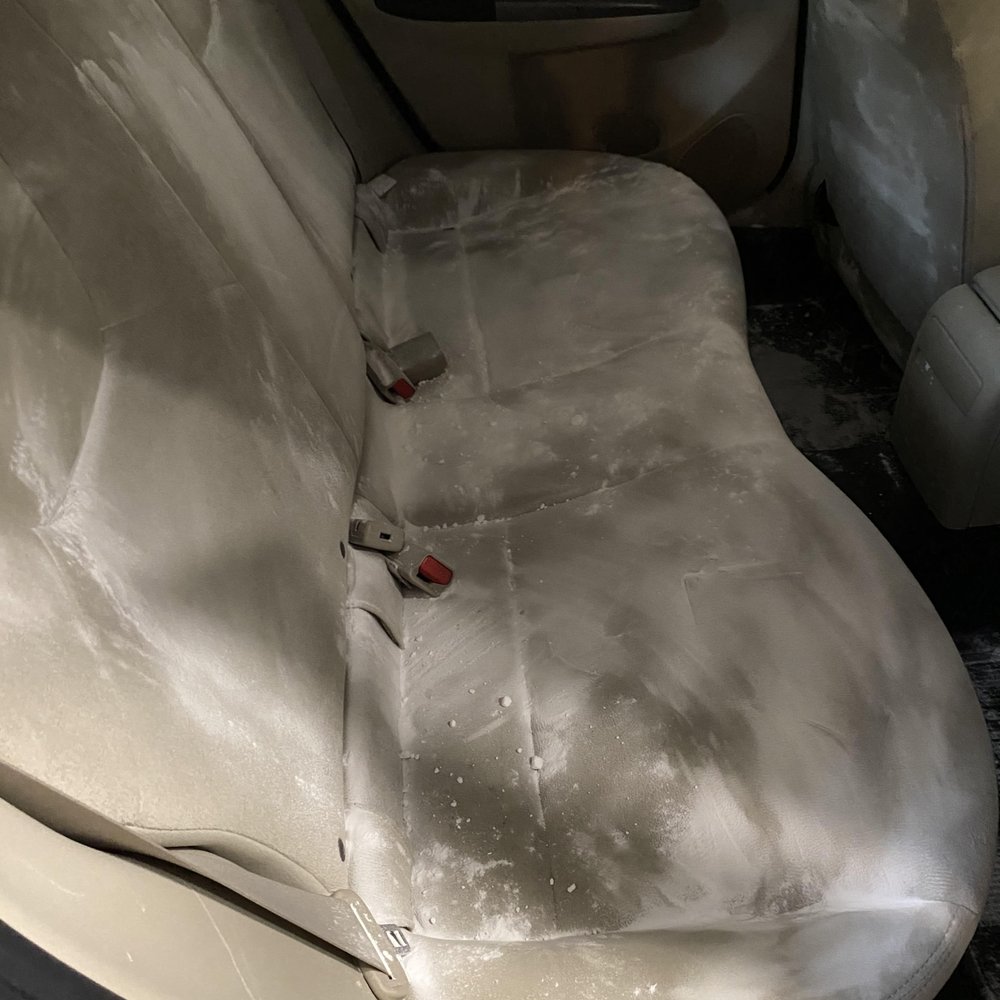 Dumped 3 boxes of baking soda all over my car. Attempting to get out the awful smell that the repair team left. Dumped 3 boxes of baking soda all over my car. Attempting to get out the awful smell that the repair team left.