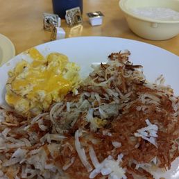 Cheese eggs shredded hash browns and grits Cheese eggs shredded hash browns and grits