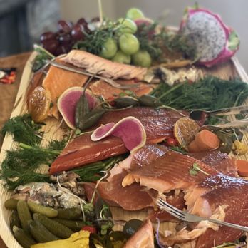 Paper Plate  BBQ -  platter of meat and vegetables - Barbeque Near Me - Eugene, Oregon