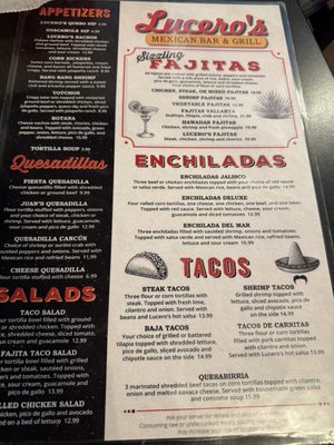Menu photo 1 Lucero's Mexican Bar & Grill Brooklyn, MI Menu photo 1 Lucero's Mexican Bar & Grill Brooklyn, MI