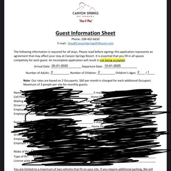 Canyon Springs Rv Resort - If you're not allowed to have more then one child. Why does the application have two spots for ages. Just seems real fishy. - RV Parks Near Me - Caldwell, Idaho Canyon Springs Rv Resort - If you're not allowed to have more then one child. Why does the application have two spots for ages. Just seems real fishy. - RV Parks Near Me - Caldwell, Idaho