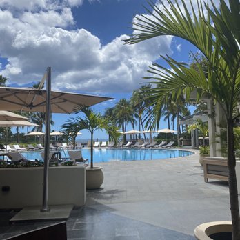 La Hiki - View from the restaurant patio overlooking a pool. - Breakfast & Brunch Near Me - Kapolei, Hawaii