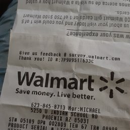 a receipt for a walmart a receipt for a walmart