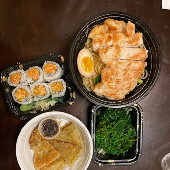 Yasuo Ramen And Sushi - R7. Chintan Ramen (Chicken), seaweed salad, Spicy Crunchy Crab Roll, Scallion Pancake - Ramen Near Me - Union, New Jersey Yasuo Ramen And Sushi - R7. Chintan Ramen (Chicken), seaweed salad, Spicy Crunchy Crab Roll, Scallion Pancake - Ramen Near Me - Union, New Jersey