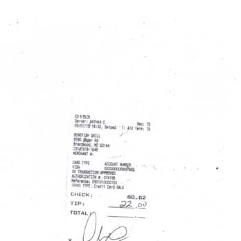 Bonefish Grill - Padded tip, forged signature - Seafood Near Me - Brentwood, Missouri