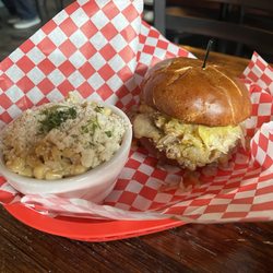 The Lot Beer - Bratwurst sandwich + Mexicali Street Corn