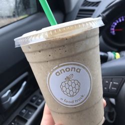 Anona Food Truck - Pumpkin pie with a shot of espresso = creamy and dreamy PSL frap that's completely dairy free and vegan!