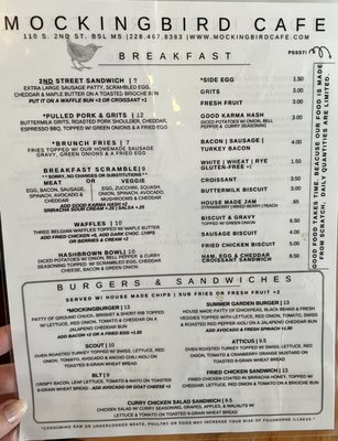 Menu photo 7 Mockingbird Cafe Bay Saint Louis, MS