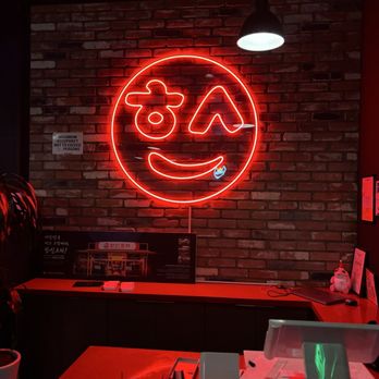 Hanshin Pocha - Interior Lobby neon sign - Korean Near Me - Irvine, California