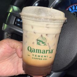 Qamaria Yemeni coffee - Brown Sugar Shaken Espresso Added: White Mocha Cold Foam. Delicious.