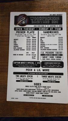 Menu photo 1 Woodpeckers Backyard BBQ Saint Augustine, FL