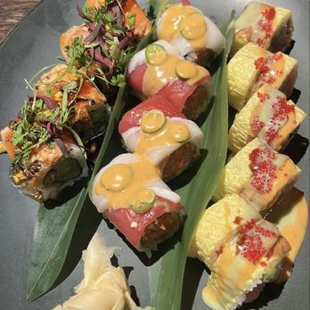 The 698 - Kiss of Fire Roll Triple Three Roll Dancing Salmon Roll - Sushi Bars Near Me - Columbus, Ohio