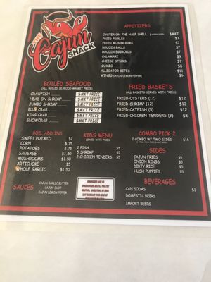 Menu photo 1 The Cajun Shack Alvin, TX Menu photo 1 The Cajun Shack Alvin, TX