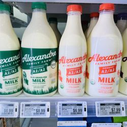 Whole Foods Market - Alexandre Organic 100% Grassfed A2/A2 milk  $8.99 for 48 fluid ounces (1.5 quarts) Same price as the Bridgeport Whole Foods
