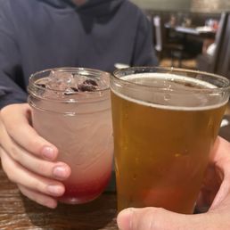 Cold beer and Mocktail Cold beer and Mocktail